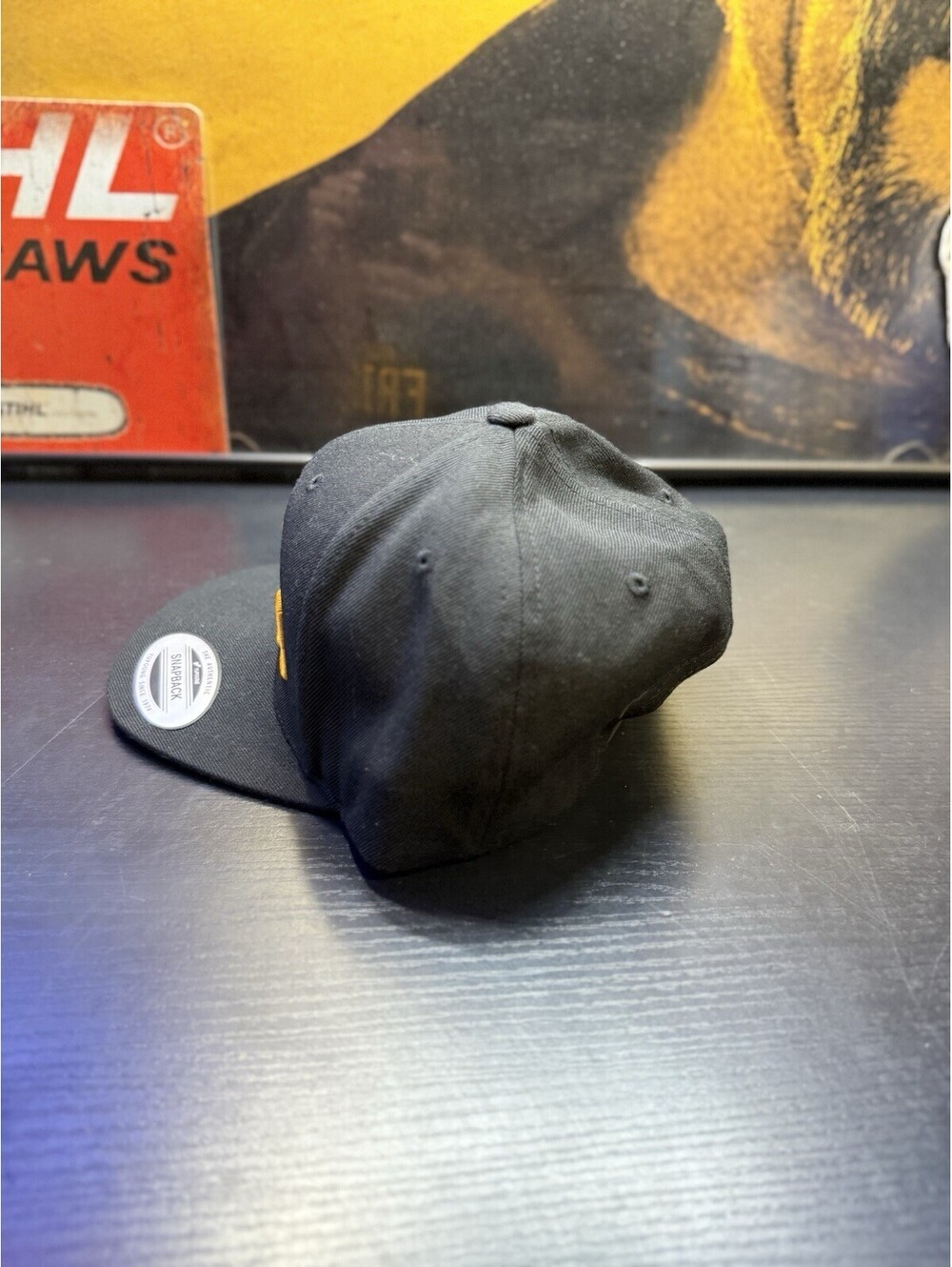 California FRI$CO Snapback Hat Black Gold Embroidered Yupoong Green Underbrim